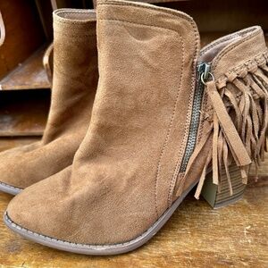 Suede Fringe Low Boot